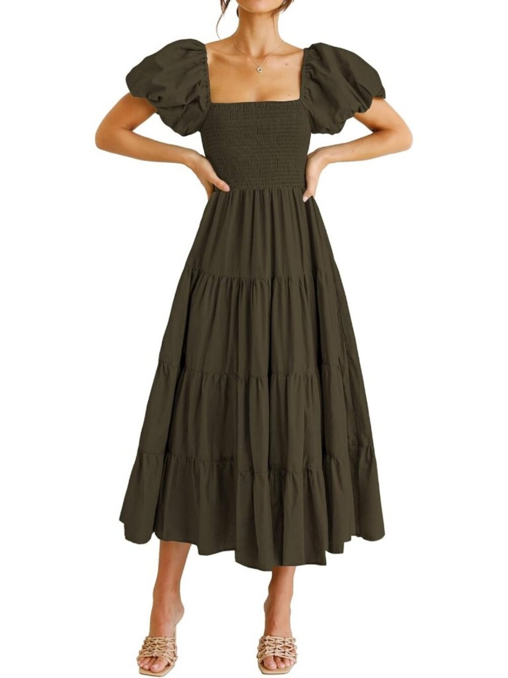 Chic Smocked Midi Dress for Wedding Guests | Elegant Summer Party Outfit